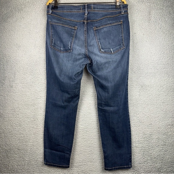 Free People Jeans Womens 31 Blue Vintage Straight Fit Whiskering Distressed - Picture 3 of 11